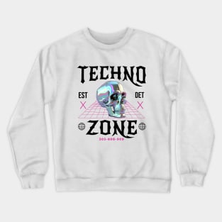 TECHNO - Techno Zone Skull (Black/pink) Crewneck Sweatshirt